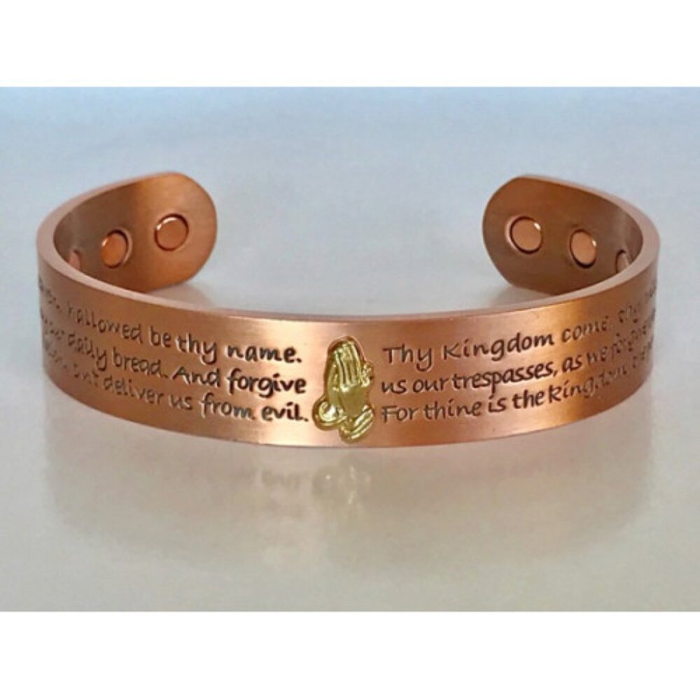 "Lord's Prayer" Solid Handmade Copper Cuff Bracelets